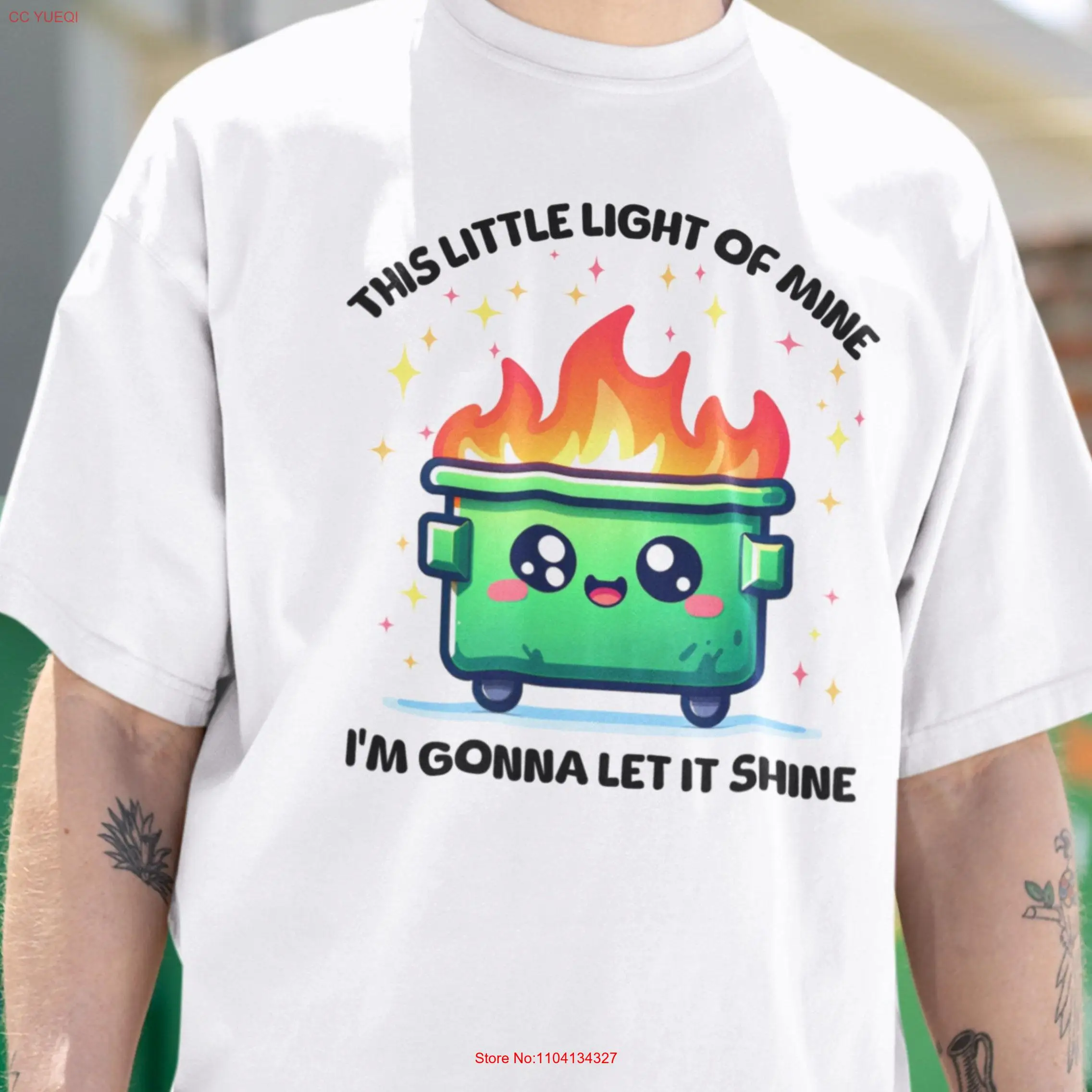 Футболка Dumpster Fire Emotional This Little Light of Mine Mental Health для друга с длинными или короткими