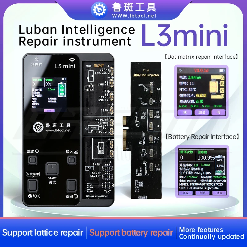 

LuBan L3 Mini iFace Dot Projector Programmer For iPhone 6- X XR XS XSMAX 11 12mini 13 Pro max Face ID Tester Batter Repair Tools