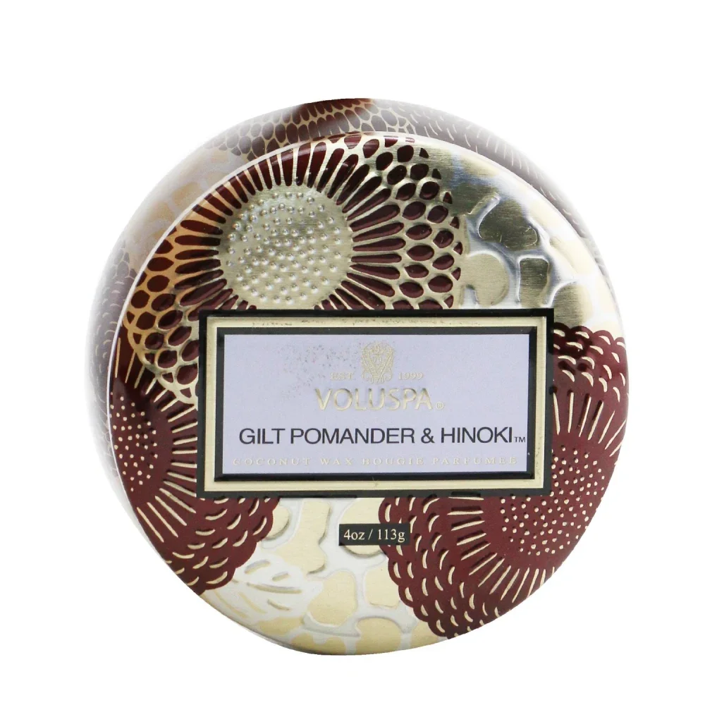 

VOLUSPA - Mini Tin Candle - Gilt Pomander & Hinoki 72116 113g/4oz