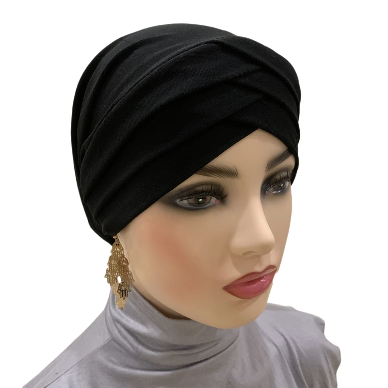 H139a высококачественный крестообразный мусульманский женский шарф-Тюрбан Хиджаб