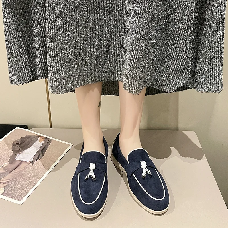 Fashion New Arrivals Women Flat Shoes Brown Slip-on Women Flat Loafers Comfortable Lightweight Women Driving Shoes Mocasines