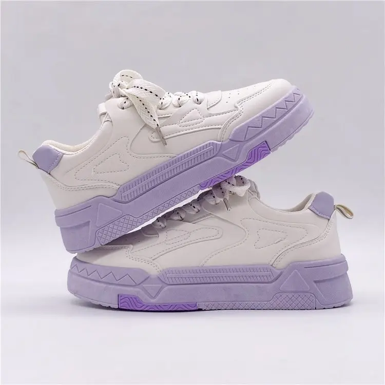 

Женские кроссовки, Вулканизированная подошва, Спортивная повседневная обувь, фиолетовые, весна-осень