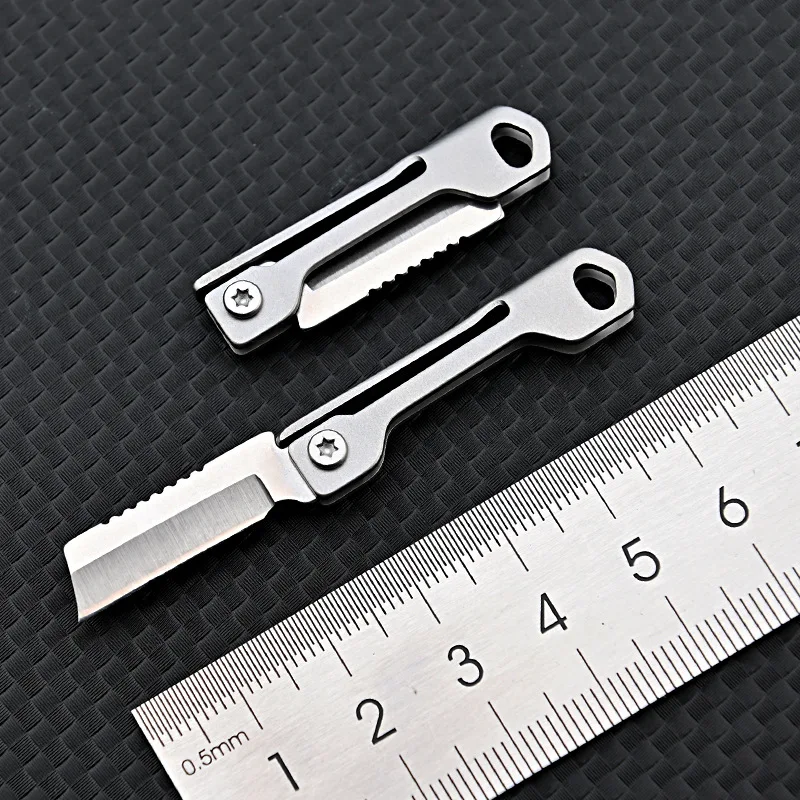

Stainless Steel Mini Folding Knife Keychain EDC Pocket Knives Utility Portable Courier Unboxing Knife Outdoor Survival Tools