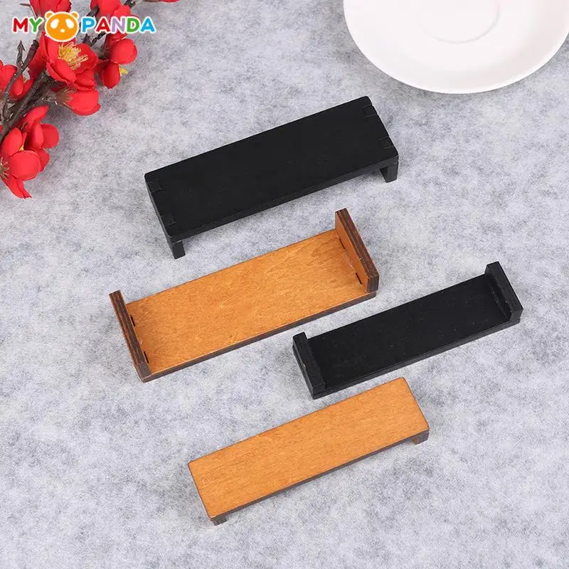 New！Dollhouse Miniture Wooden Japanese Style Table Bench Model DIY Dolls House Furniture Decoration Accessories Pretend Play Toy