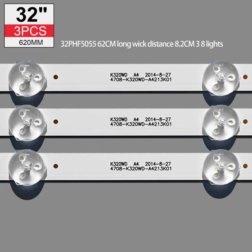 

NEW TV Lamps LED Backlight Strips For Philips 32'' TV 32PHT4001/60 HD TV Bars Kit LED Bands 4708-K320WD-A4213K01 KB-6160 K320WD