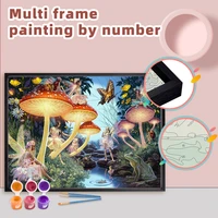 chenistory oil painting by numbers fairy tale world landscape with multi aluminium frame diy picture decoration wall art paint