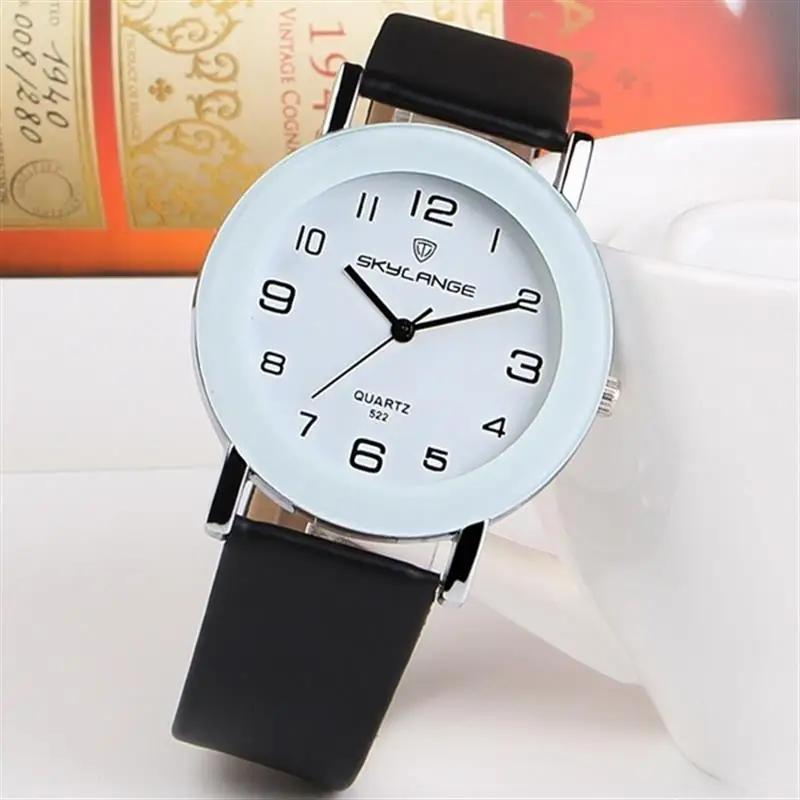 

Women Black Watch Hot Sale Leather Band Stainless Steel Analog Quartz Wristwatch Lady Female Casual Watches