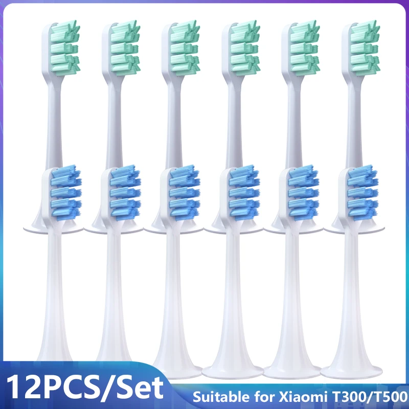 

12Pcs Replacement Brush Heads for Xiaomi Mijia T300/T500 Sonic Electric Toothbrush Soft DuPont Bristle Replaceable Mop Nozzle