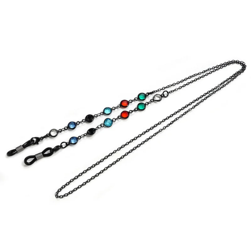 Цепочка для очков цветная металлическая веревка с защитой от потери цепочка со