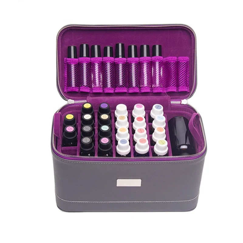 

Essential Oil Bottle Holder 66 Slots Case for DoTERRA 15ml 10ml Nail Polish Perfume Aromatherapy Storage Carrying Ziplock Case