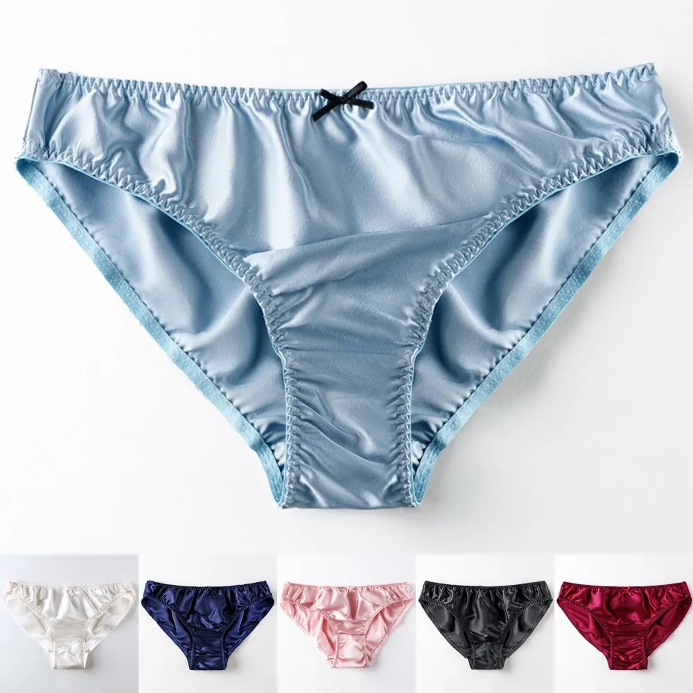 

New Women's Silk Panties Underpants Soft Comfort Underwear Solid Girls Female Briefs Sexy Lingerie Lingerie