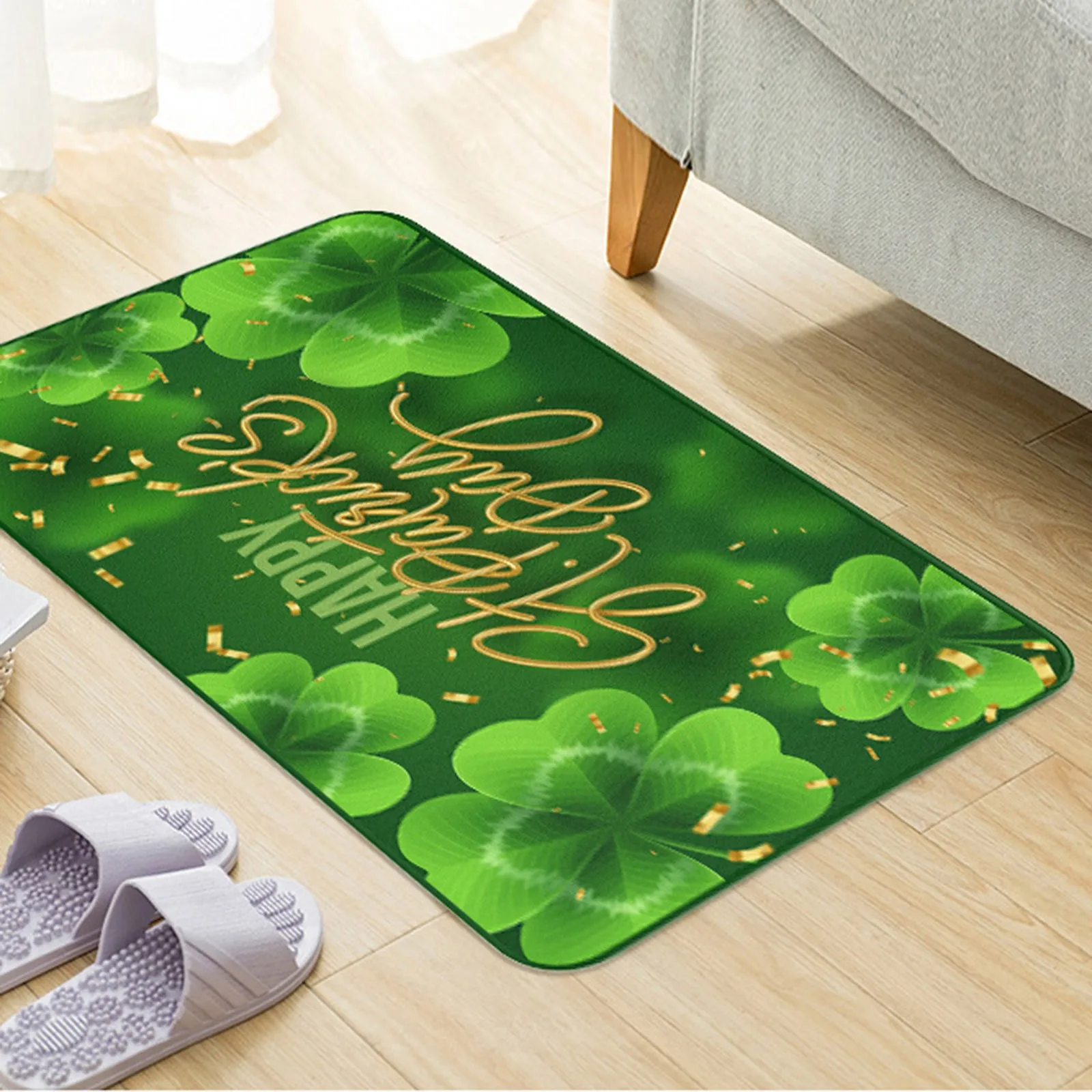 

Carpet Of STPatricks Day Doormat Funny Welcome Mat Gift Green Four Hakusa Lucky Doormat