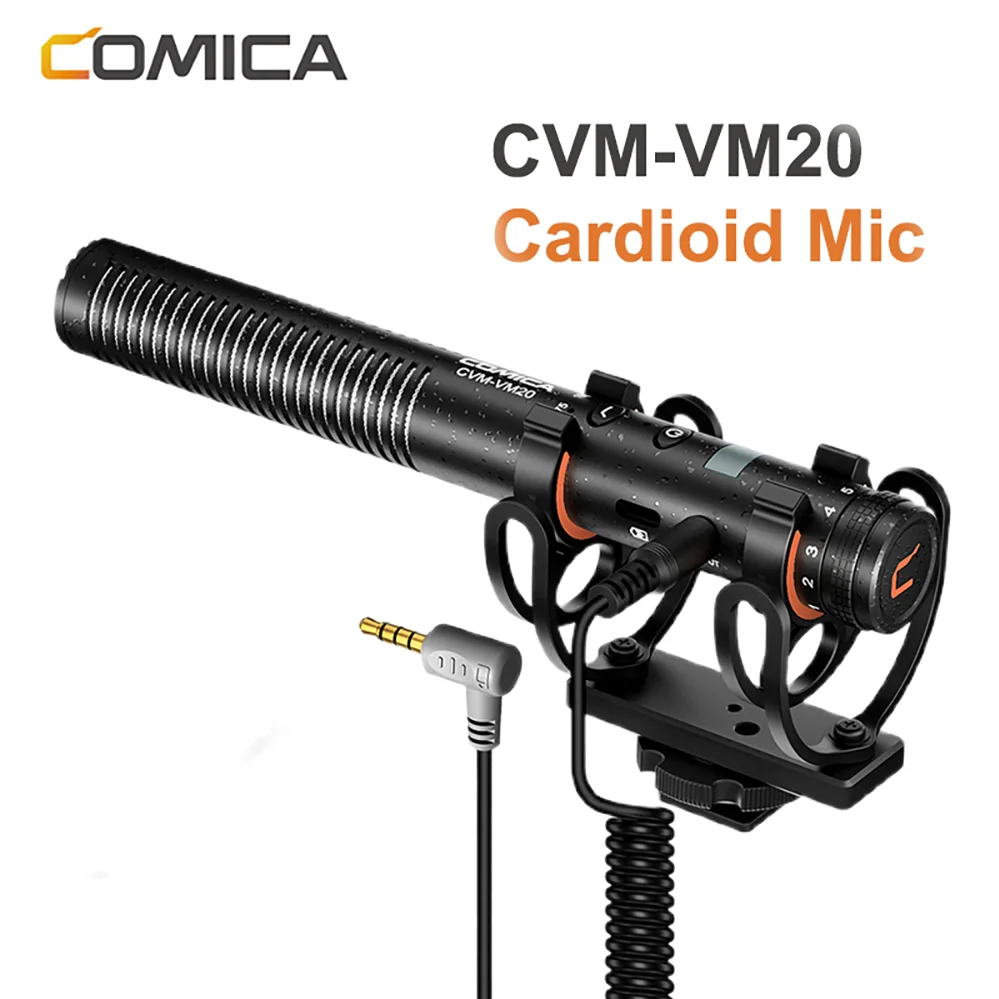 

COMICA CVM-VM20 Multi-Functional Super Cardioid Condenser Shotgun Microphone Professional Recording Mic with Bracket COMICA CVM