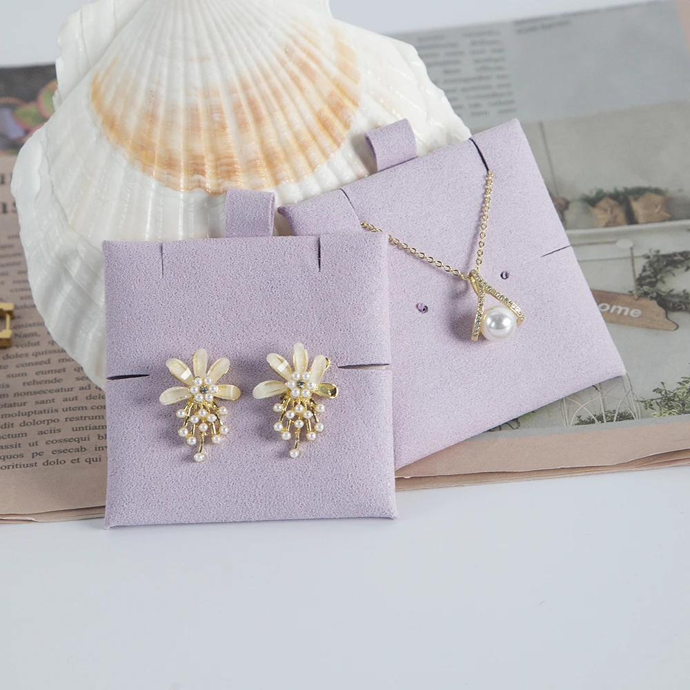 Earring Microfiber Cards Necklace Earring Display Cards Cardboard Pads for DIY Jewelry Packaging For Women Hang Tag Card Holder