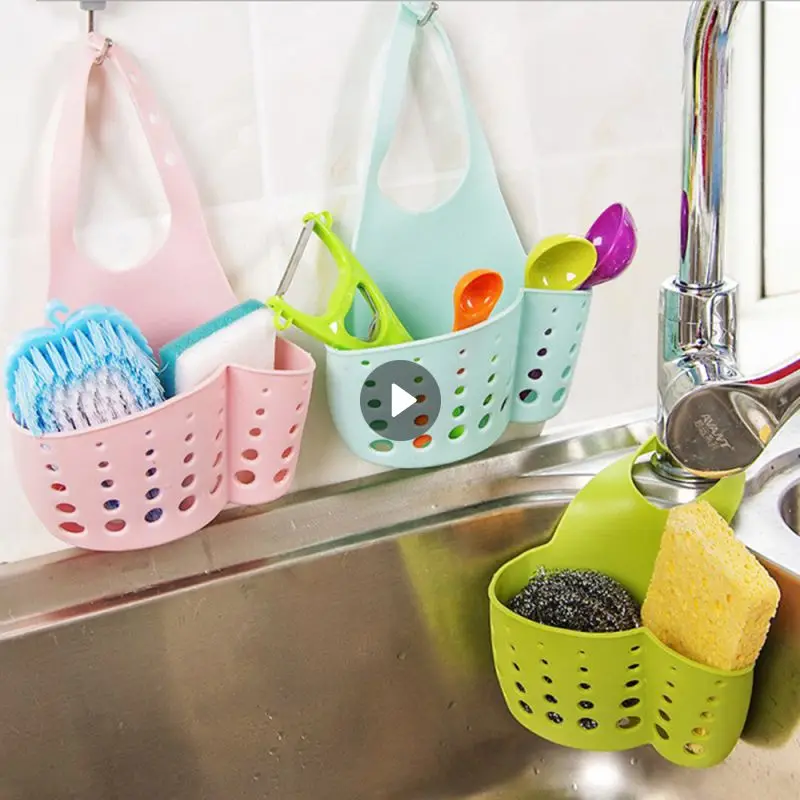 

Kitchen Sink Holder Drain Basket Adjustable Soap Sponge Shlf Hanging Drain Basket Bags Faucet Holder Rack Kitchen Accessories