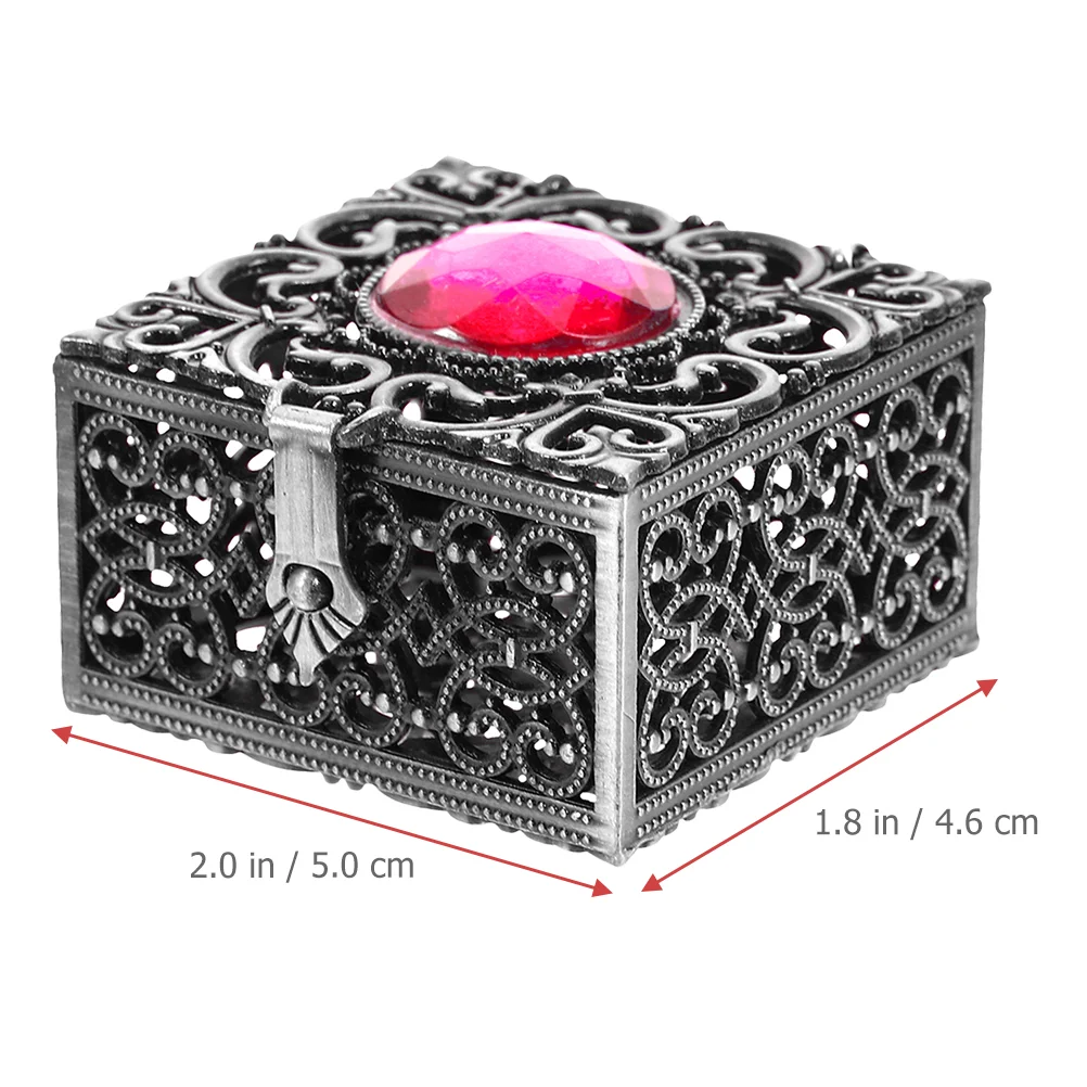 

2 Pcs Bracelet Box Vintage Jewelry Case Decor Gold Silver Zinc Alloy Ring Exquisite