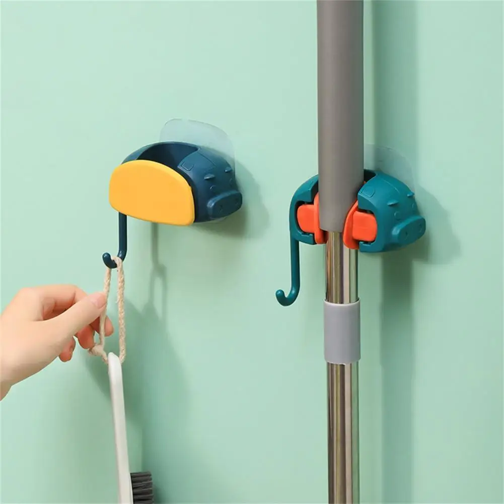 

Wide Application Durable Silicone Plastic Mop Organizer Holder Silicone Mop Holder Hook Smooth Edge for Bathroom