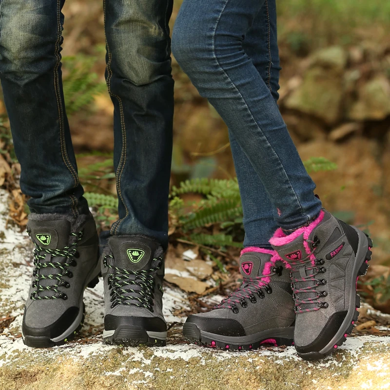 Men Hiking Boots Outdoor Trekking Field High Ankle Shoes Women Couples Mountain Shoes Climbing Sports Winter Shoes