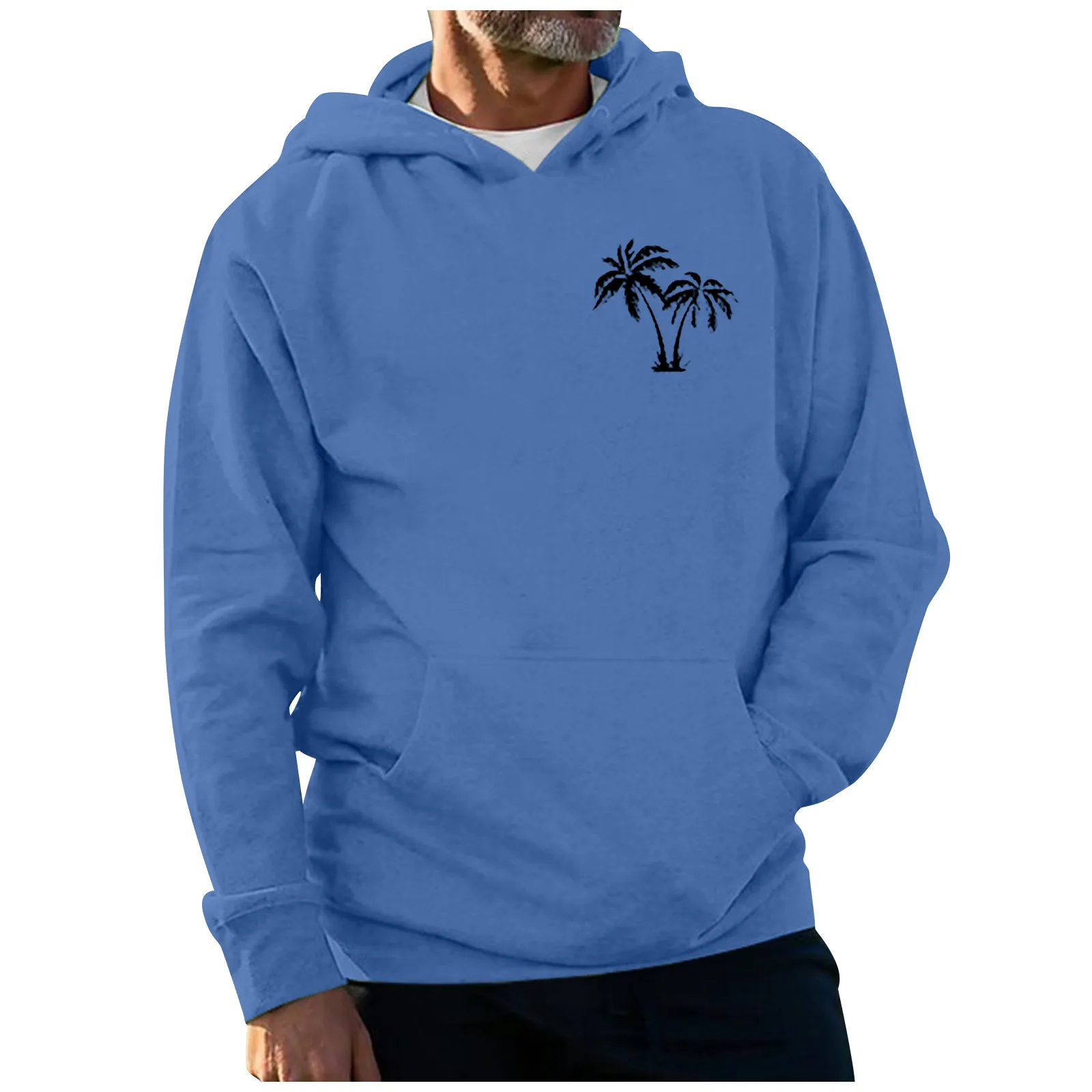 

Мужская Осенняя Толстовка однотонная Толстовка с принтом кокосового дерева осенне-зимнее флисовое теплое пальто мужской повседневный пуловер с карманами
