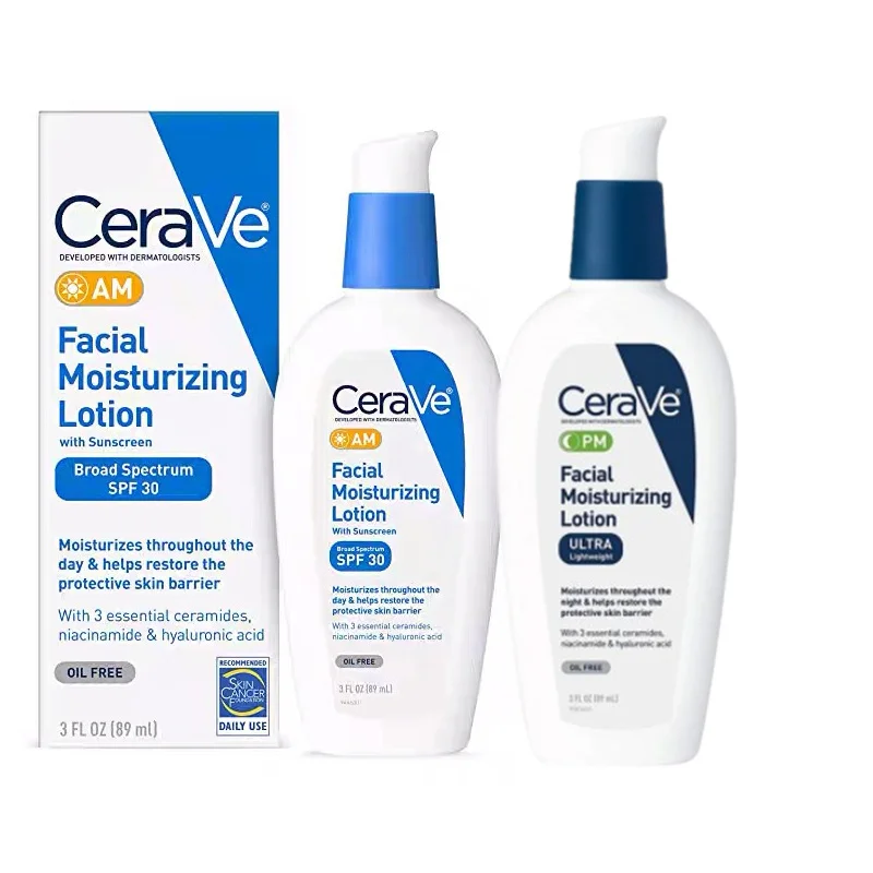 

CeraVe Moisturizing Facial Lotion AM PM Day Night Lotion With SPF30 Repair Sensitive Skin Nicotinamide Ceramide Cream 89ml