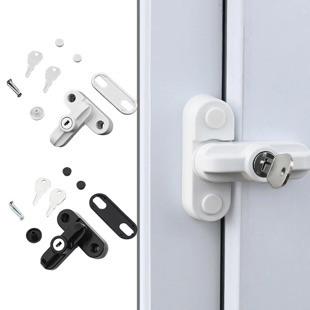 

Aluminum Alloy Safety Locks Door Sash Jammer Security Restrictor Lock With Key Window Door Sash Lock Safety Lever Handle Sweep