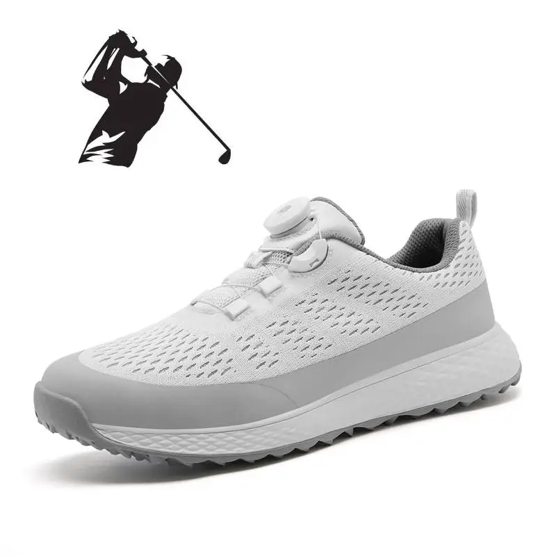 

2023 New Men Golfer Footwear Breathable Golf Sneakers Male Quick Lacing Walking Sneakers Big Size 39-46 Outdoor Sport Shoes