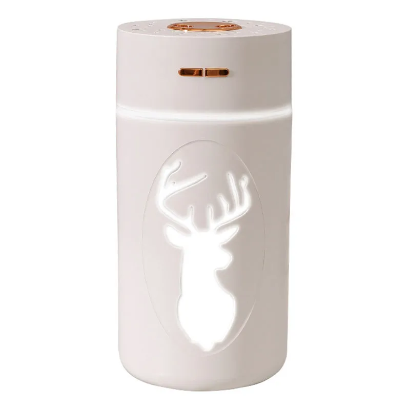 

600Ml Dual-Nozzle Humidifier Romantic Night Light Home Car Office Use Anti-Drying And Silent Air Humidifier, White