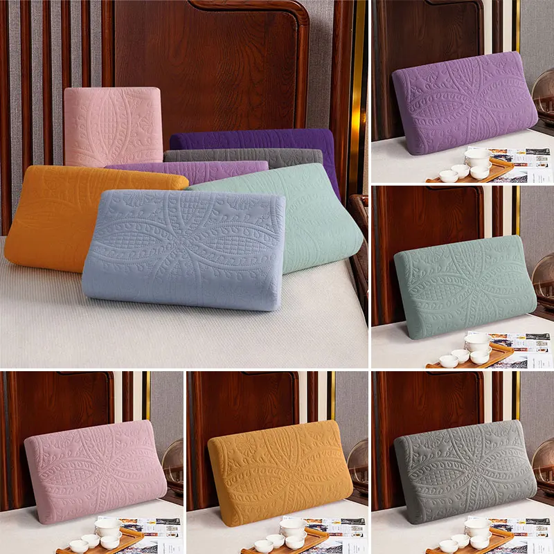 

1PC Waterproof Protector Quilted Latex Pillowcase Memory Foam Rebound Contour Pillow Case Zippered Pillow Cover Home Textile