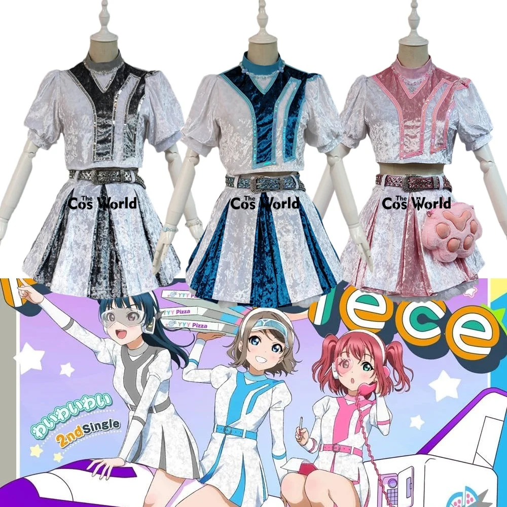 Love Live Sunshine Aqours YYY 2nd Single Peace Piece Pizza U-CYU Watanabe You Kurosawa Ruby Аниме Костюмы для косплея на