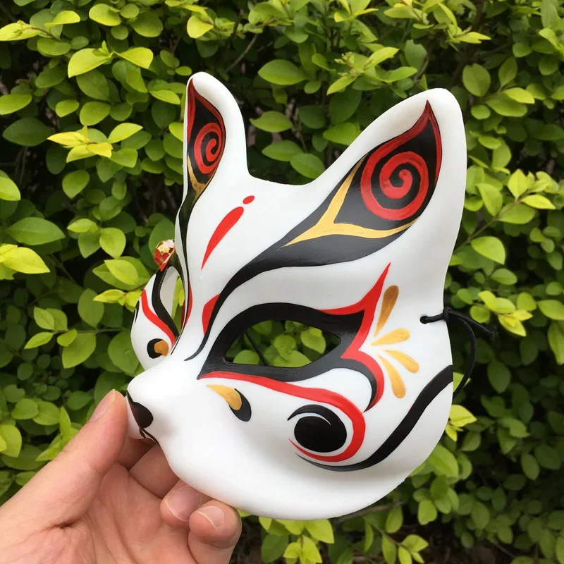 Ручная роспись толстая прочная маска лисы Кицунэ для костюма кимоно