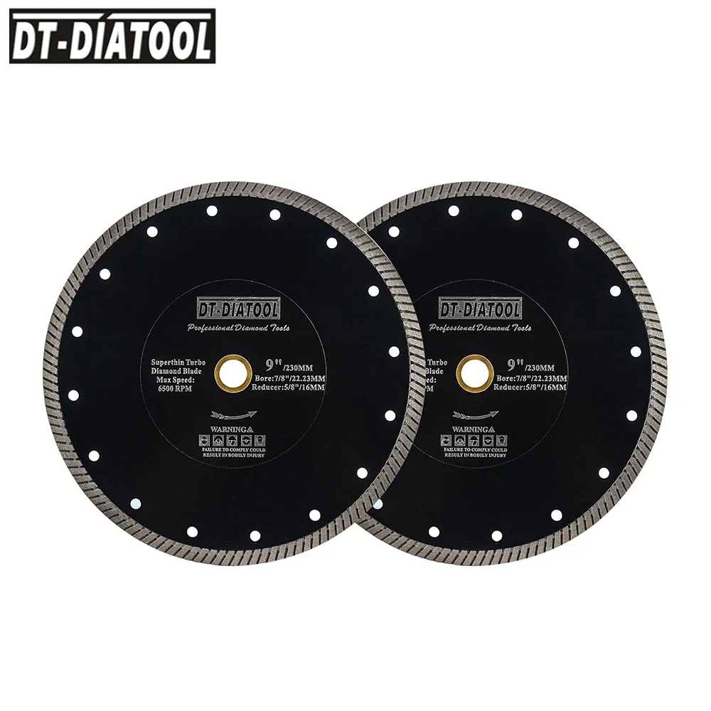 DT-DIATOOL 2pcs Dia230mm Diamond Cut Wheel Disc For Cutting Ceramic Tile Porcelain Marble Grinder Grit60 Saw Blades