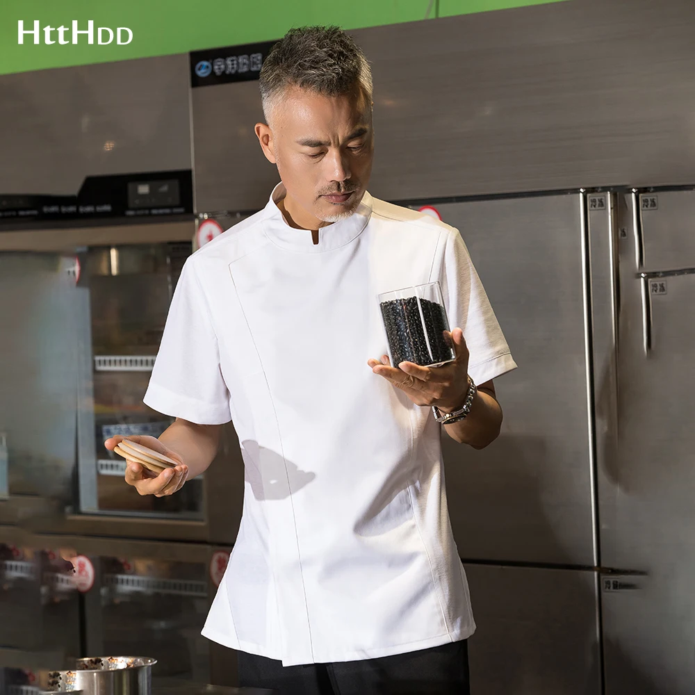 

Fashion High Quality Chef Coat Chef Uniform Restaurant Food Service Work Clothes Hotel Cooking Bakers Waiter Work Shirt for Men