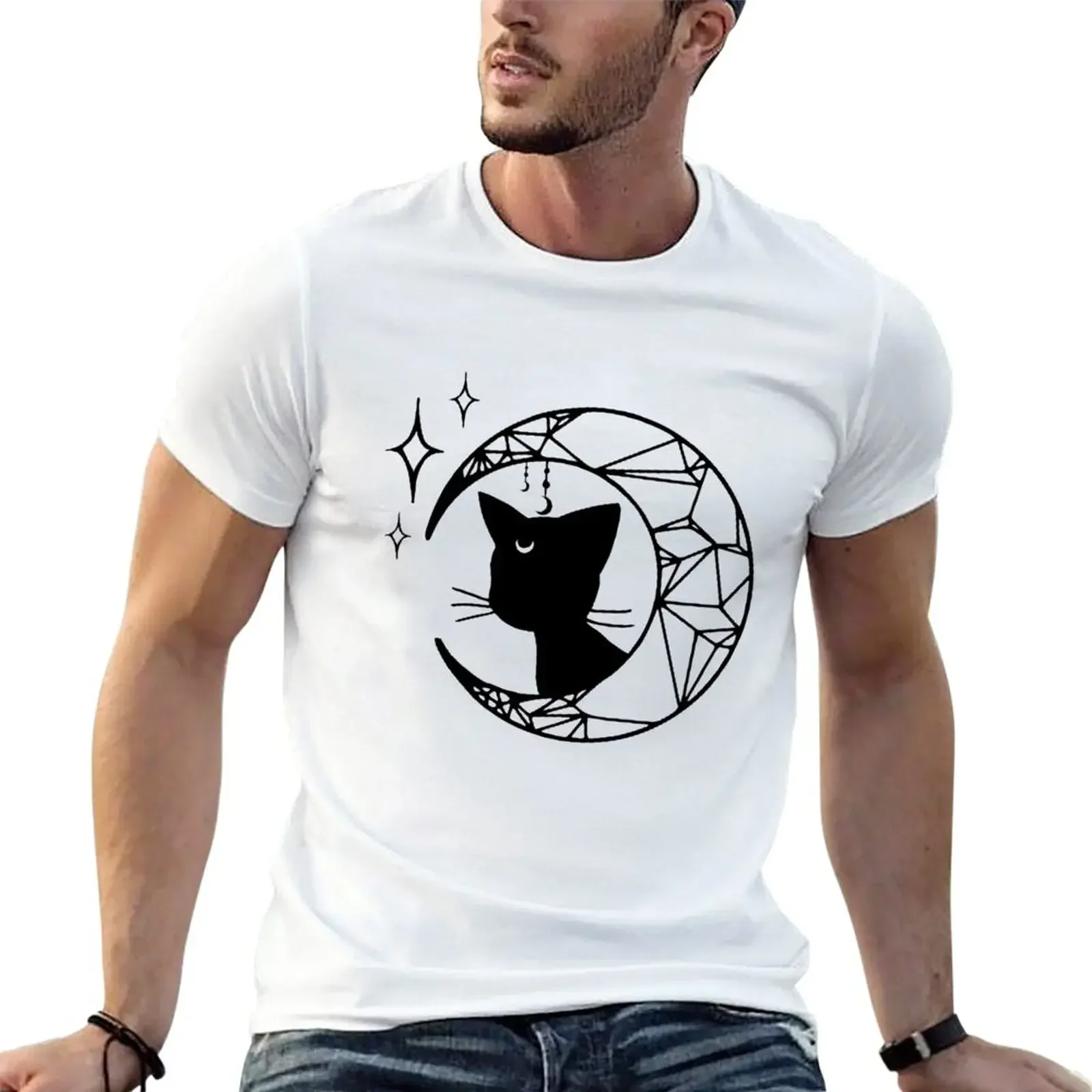 Футболка Luna Sailormoon Cat Mystic Moon летние топы графические мужские футболки с рисунком