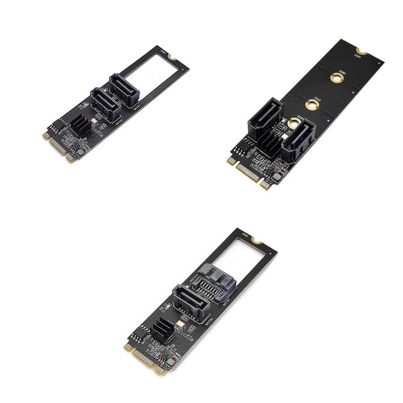 

M2 Adapter 2 Ports 3.0 to M.2 NVME PCIe Key M or Key B SSD 6Gbps Adapter Sata3 Expansion Card For Desktop