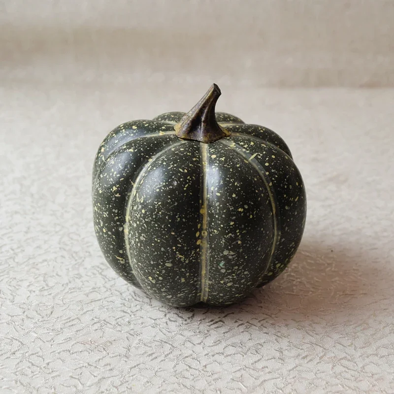 Fake pumpkin props simulation vegetable model green skin small halloween ornament agritainment decoration creative pasto