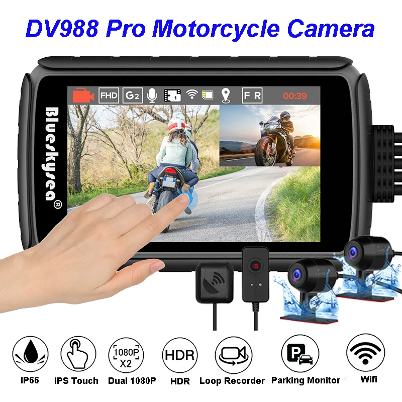 

Видеорегистратор Blueskysea DV988 Pro, 4 дюйма, GPS, 1080P, 1080P