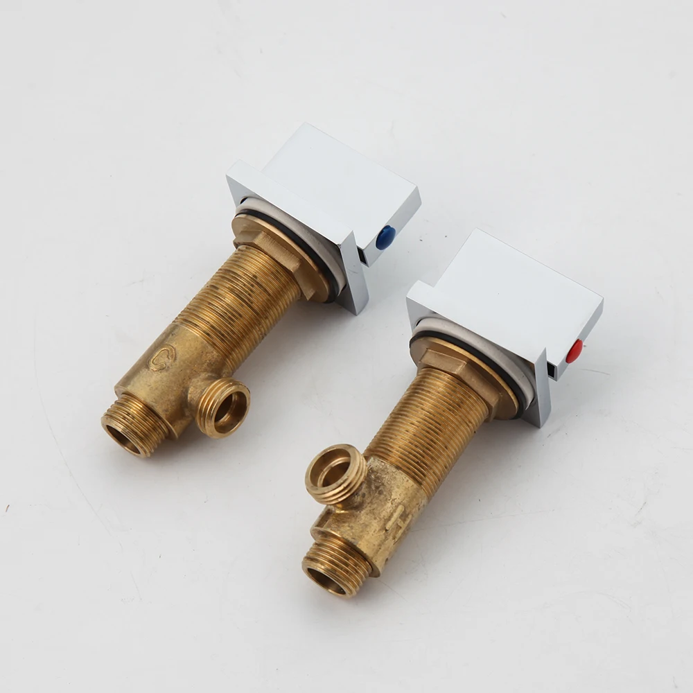 KEMAIDI Chrome Polish Bathroom Bathtub Faucet Washbasin Filler Brass Double Handles 3pcs Mixer Stream Spray Tap