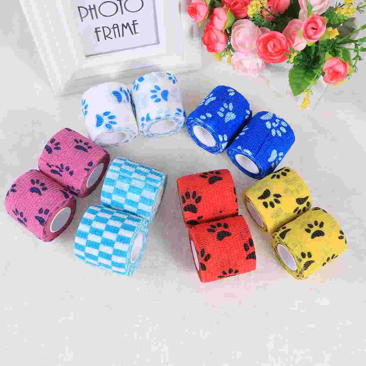 

12pcs Cohesive Bandages Elastic Wrap Bandages Elastic Wrap Dog Paw Bandage Dog Bandage Wrap Pet Bandage Wrap Elastic Bandage