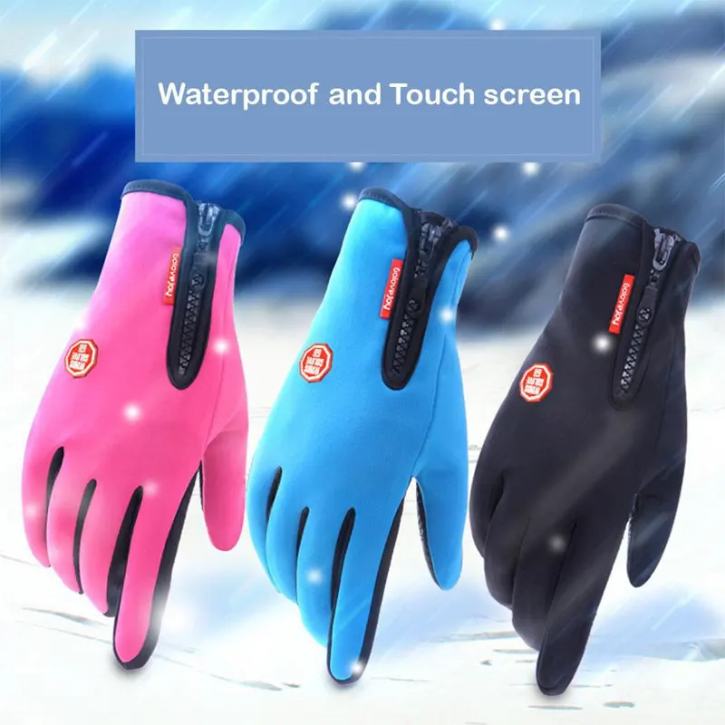 

Motorcycle Gloves Touch Screen Full Finger Winter Racing Outdoor Sports Waterproof Zipper Skiing Riding Warm Gloves