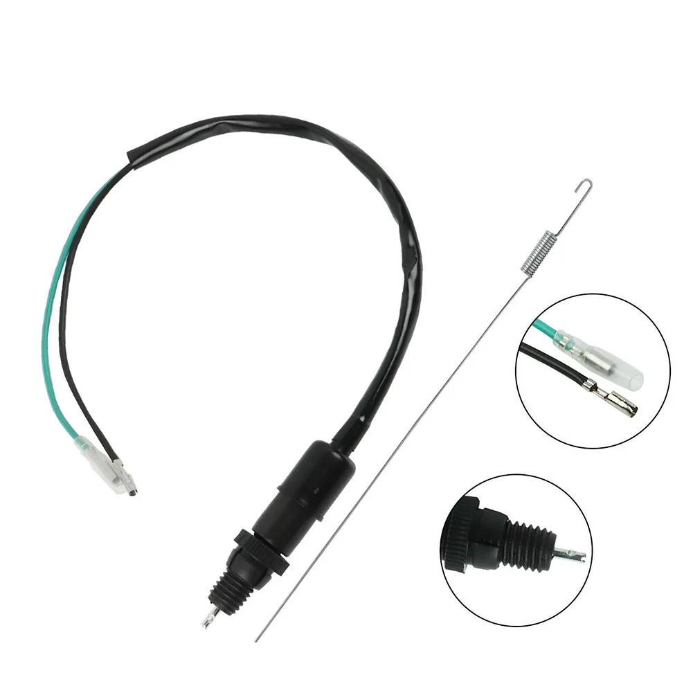 

2X Universal Rear Black Plastic Round Brake Light Switch+wire Spring Cable Kit For Dirt Bike ATV Motorcycle Direct Easy Replace