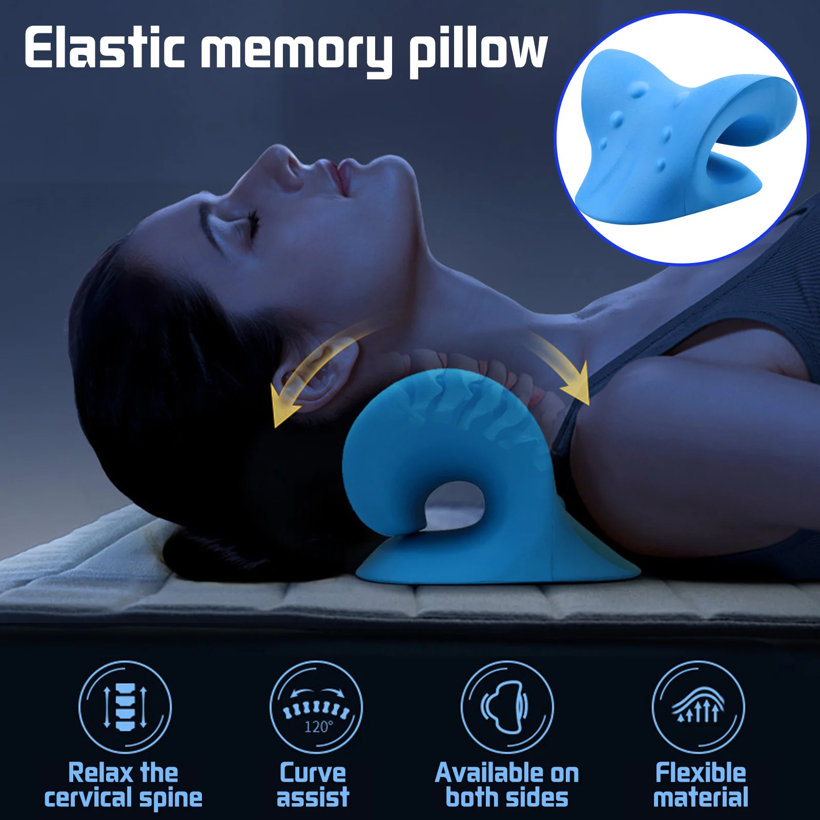 

Neck Shoulder Stretcher Relaxer Cervical Chiropractic Traction Device Pillow for Pain Relief Cervical Spine Alignment Gift
