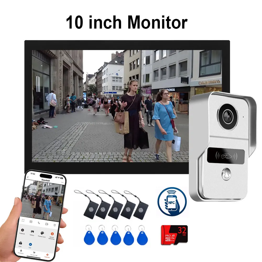 

Видеодомофон Tuya Smart 7/10 дюймов 1080P