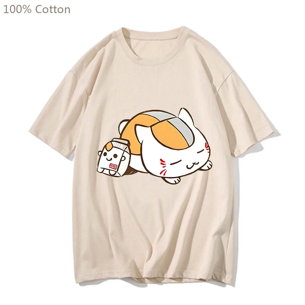 

Natsume's Book of Friends Natsume Yuujinchou Madara Cat Manga Anime T-shirts Cute Short Sleeve 100% Cotton Men/women Tee-shirt