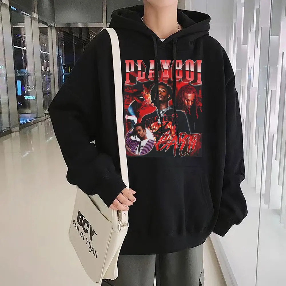 

Толстовка Playboi с принтом Carti, винтажная одежда для мужчин и женщин, свободные свитшоты в стиле хип-хоп, худи в стиле Харадзюку, уличная одежда, осень/зима