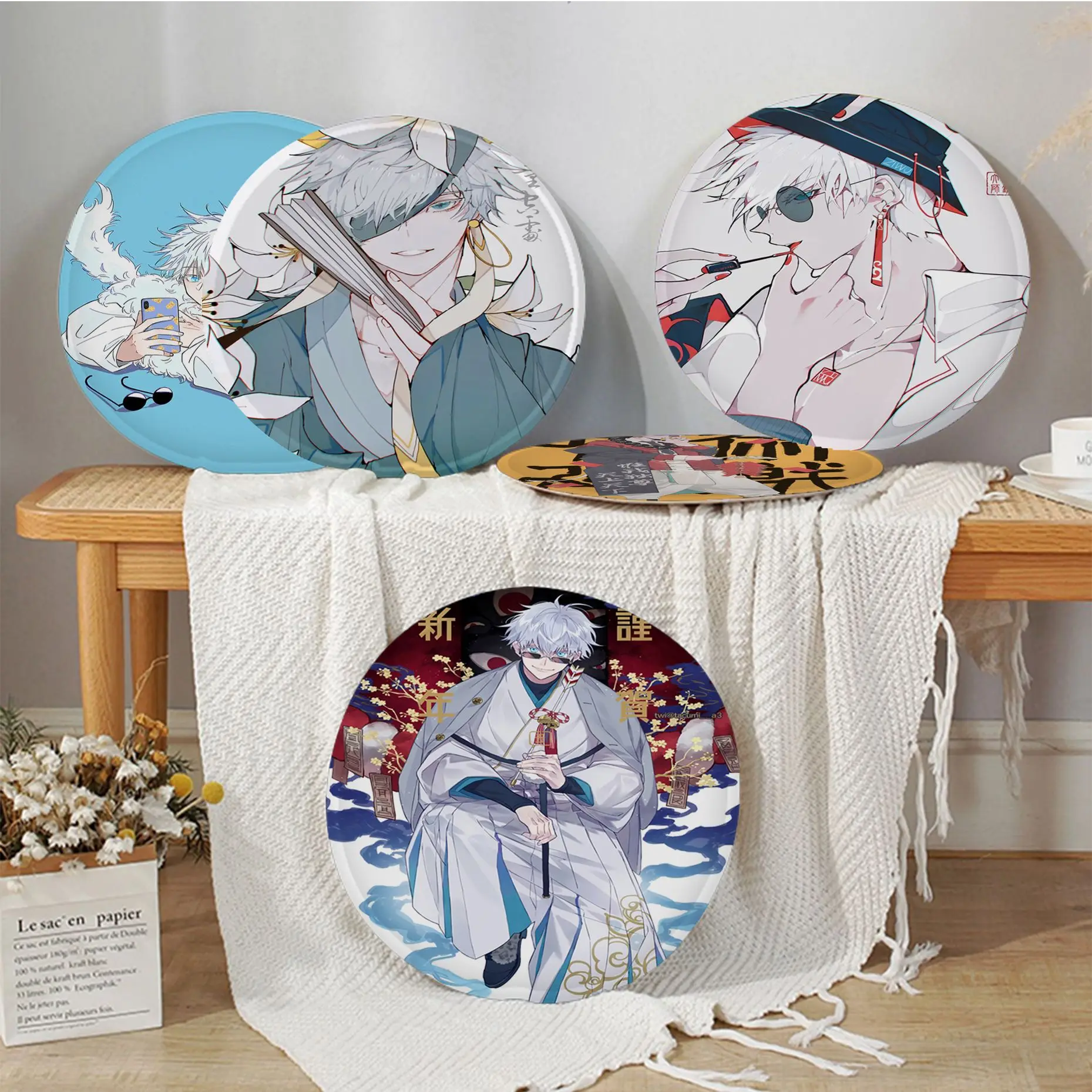 

Jujutsu Kaisen Satoru Gojo Meditation Cushion Stool Pad Dining Chair Tatami Seat Cushion Anti-Slip Outdoor Garden Cushions