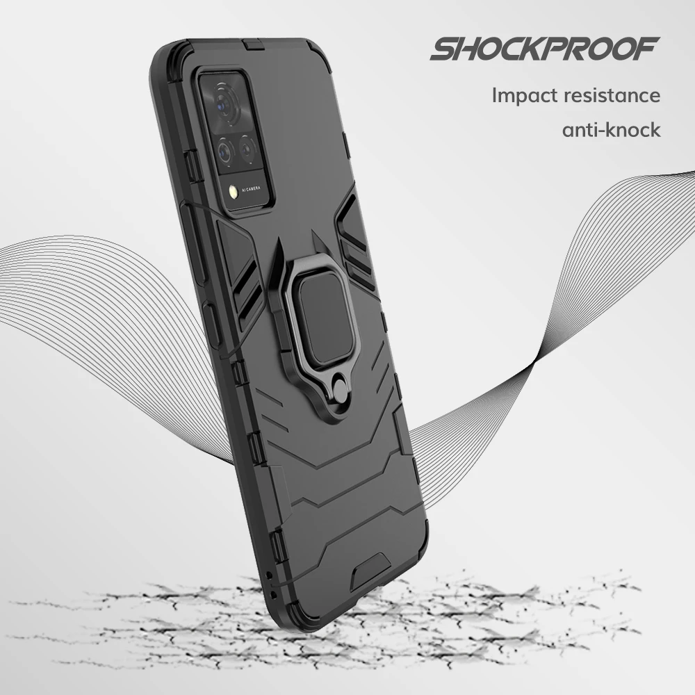 UFLAXE Original Shockproof Case for Vivo V21 5G / V21e Back Cover Hard Casing with Ring Stand enlarge
