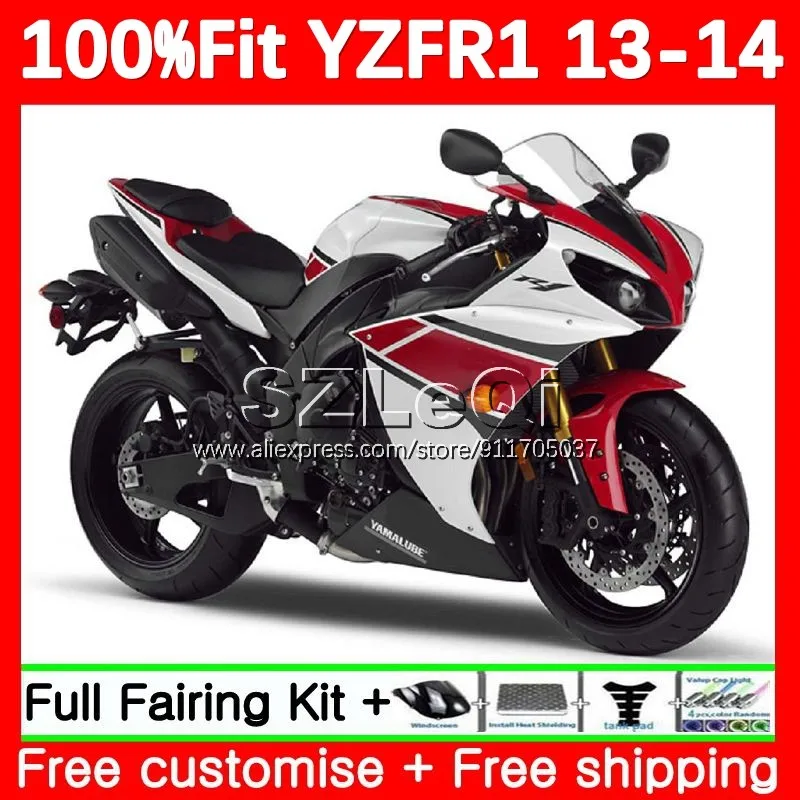 

Бело-красный Инжекционный корпус для YAMAHA YZF1000 YZF R1 R 1 YZF-R1 1000 CC YZFR1 13 14 YZF-1000 2013 2014 OEM обтекатель 134LQ.33