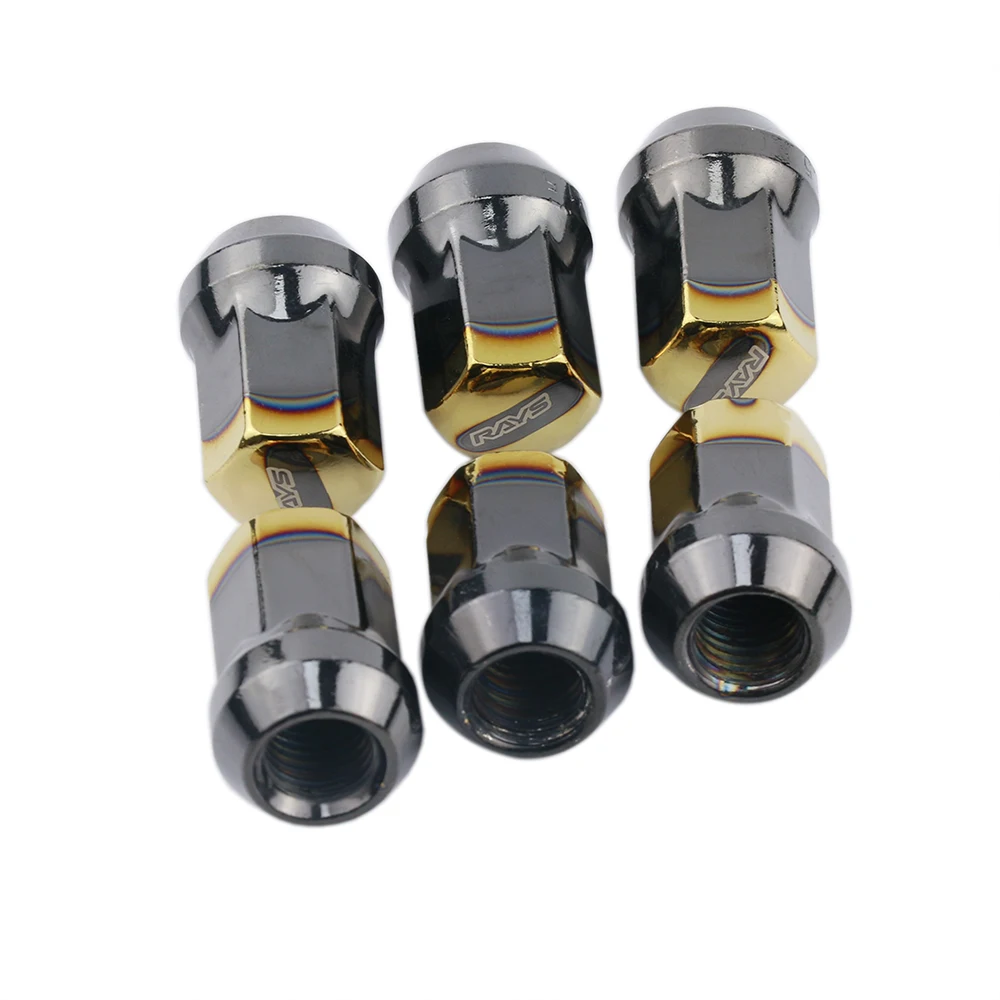 20 шт./компл. лучи jdm брюнт золотые колесные диски из нержавеющей стали гайки m12x1