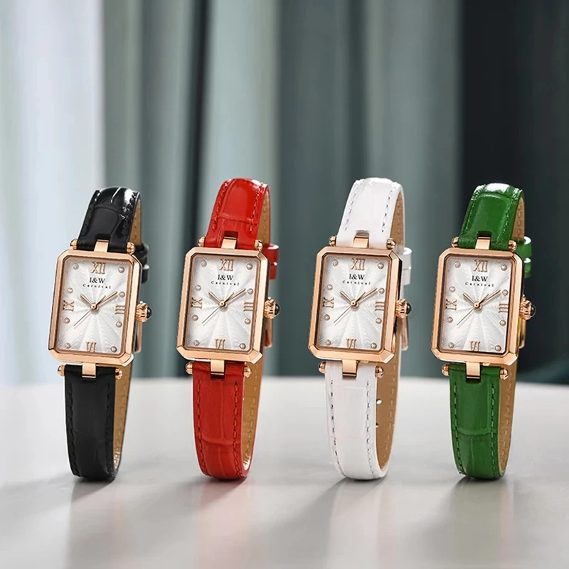 CARNIVAL Brand Fashion Watch For Women Ladies Luxury Dress Quartz Wrist Watches 30m Waterproof Ultra Thin Clock Relogio Feminino