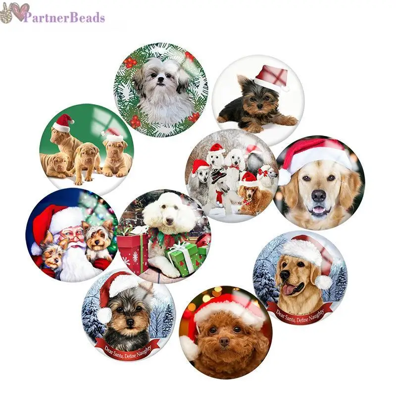 

Рождественская собака круглая фото стекло кабошон демонстрация плоская задняя сторона сделания 20 мм защелкивающаяся Кнопка N1551